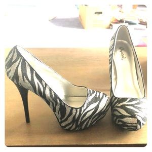 Zebra print heels
